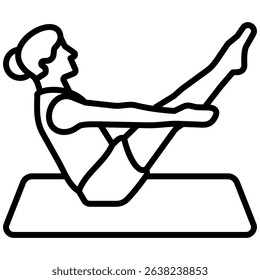 Boat Pose Icon Line Vector Illustration