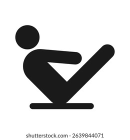 Boat Pose Icon. Minimal Yoga Vector for Fitness and Wellness Projects