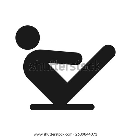 Boat Pose Icon. Minimal Yoga Vector for Fitness and Wellness Projects
