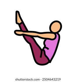 boat pose navasana yoga color icon vector. boat pose navasana yoga sign. isolated symbol illustration