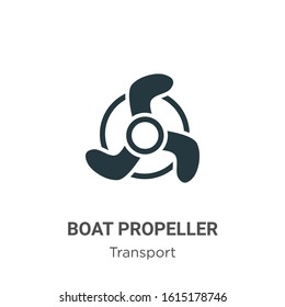 Boat propeller glyph icon vector on white background. Flat vector boat propeller icon symbol sign from modern transport collection for mobile concept and web apps design.