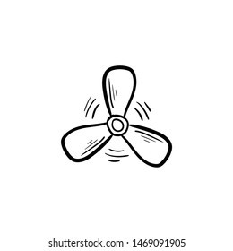 Boat propeller hand drawn outline doodle 