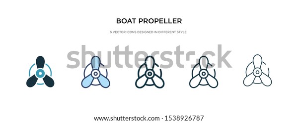 boat propeller icon in different style vector\
illustration. two colored and black boat propeller vector icons\
designed in filled, outline, line and stroke style can be used for\
web, mobile, ui