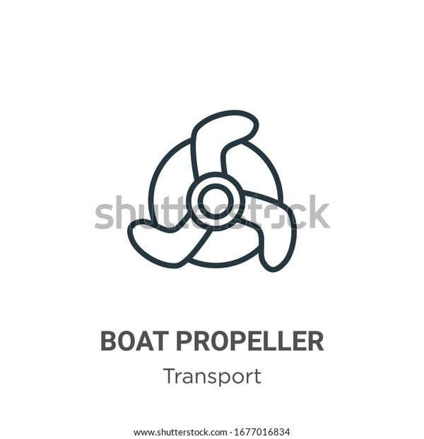 Boat
propeller outline vector icon. Thin line black boat propeller icon,
flat vector simple element illustration from editable transport
concept isolated stroke on white
background