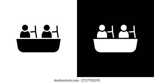 Boot Rennen Symbol schwarz flach Piktogramm. Für Grafik- und Webdesign.