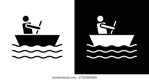 Boat race icon Flat Vector illustration. Simple black symbols