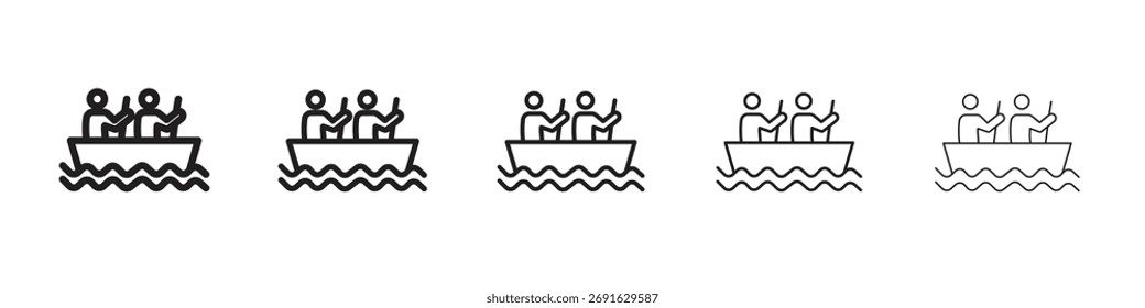 Boot Rennen Symbol Logo Set Konzept Stock Vektorgrafik.