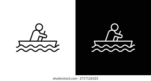 Icono de la carrera del barco, muestra del Vector del contorno, Descarga del diseño del logotipo