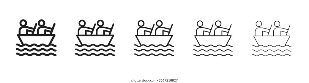 Paquete de serie de golpes editables simples de icono de regata. eps10