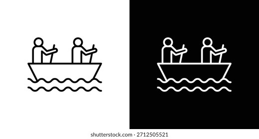Icono de regata en estilo lineal simple.
