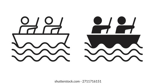 Boat race icon in Thin linear and flat style. sign and symbol set