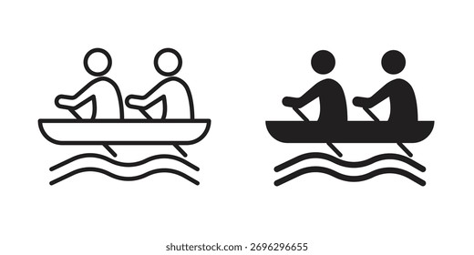 Boat race icon in thin stroke and flat style.