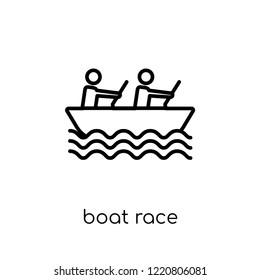Boat race icon. Trendy modern flat linear vector Boat race icon on white background from thin line Activity and Hobbies collection, editable outline stroke vector illustration