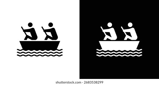Gráficos del Vector del icono de la carrera del barco. Conjunto de Vector negro sólido plano