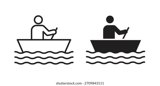 Ilustración vectorial de icono de regata. Diseño plano. Símbolos de Vector de Diseño gráfico.
