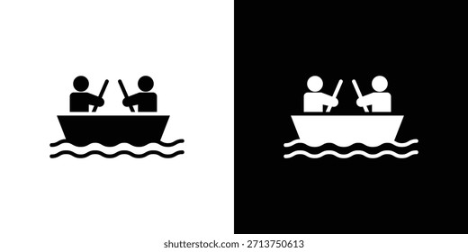 Boat race icon. Vector illustration. Silhouette in black color
