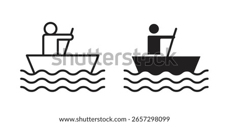 Boat race icon vector illustration on a transparent background.