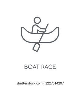 Boat race linear icon. Modern outline Boat race logo concept on white background from Activity and Hobbies collection. Suitable for use on web apps, mobile apps and print media.