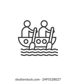 Boat race outlined icon isolated on white background