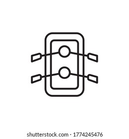 boat rafting icon outline design vector illustration black style. isolated on white background