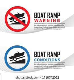 Boat Ramp Launch Icons Warning And Conditions Signs