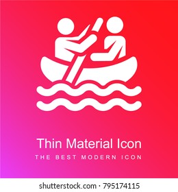 Boat red and pink gradient material white icon minimal design