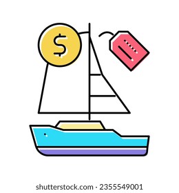 boat rental color icon vector. boat rental sign. isolated symbol illustration