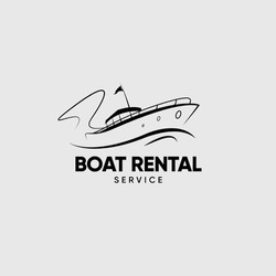 Fishing Logo Collection with Fisherman on Fish Boat, fishing boat