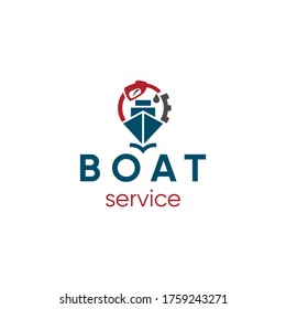 Boat repair and refueling logo