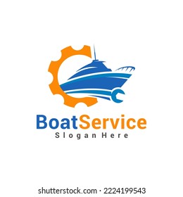 Boat repair and service premium vector logo