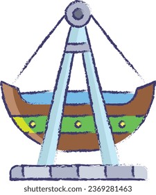 Boat ride hand drawn vector illustration