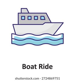 Icono del Vector del paseo del barco que puede modificar o editar fácilmente

