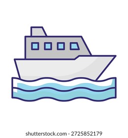 Icono del Vector del paseo del barco que puede modificar o editar fácilmente

