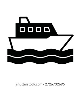 Icono del Vector del paseo del barco que puede modificar o editar fácilmente

