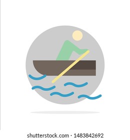 Boat, Rowing, Training, Water Abstract Circle Background Flat color Icon