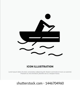 Boat, Rowing, Training, Water solid Glyph Icon vector