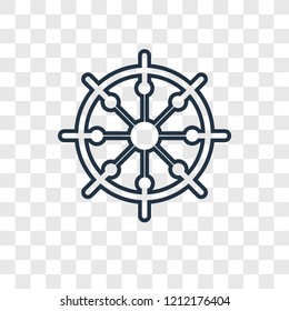 Boat Rudder concept vector linear icon isolated on transparent background, Boat Rudder concept transparency concept in outline style