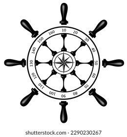 boat rudder design with a compass inside