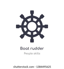 boat rudder outline icon. isolated line vector illustration from people skills collection. editable thin stroke boat rudder icon on white background