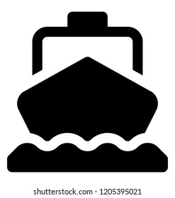 
Boat run by motor depicting motorboat 
