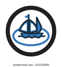 Boat sail or boat icon