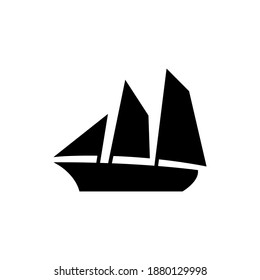 
Boat, Segelsymbol. Schulterschiff-Symbol auf schwarz-weißem Hintergrund
