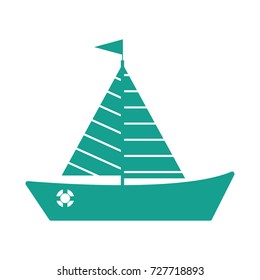 boat with sail icon vector