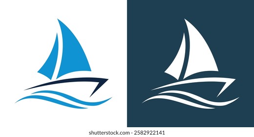 Boat with sail logo, ship, sail, boat vector , boat logo, boat icon
