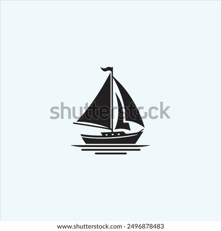 Boat with sail logo, ship, sail, boat vector , boat logo, boat icon