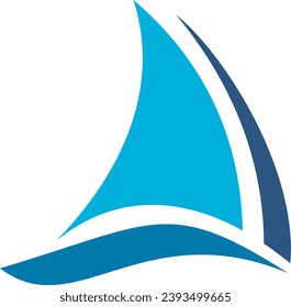 boat sail ocean vector logo