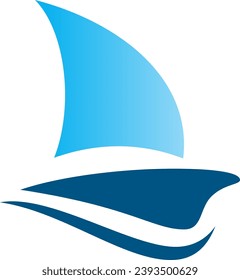 boat sail ocean vector logo