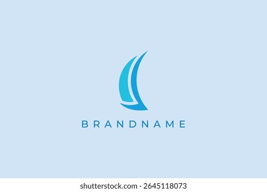 boat sail ocean vector logo