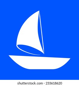 Boat with a sail to sail on wind