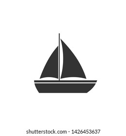 Boat, sail, sailing, ship, yacht icon. Vector illustration, flat design.